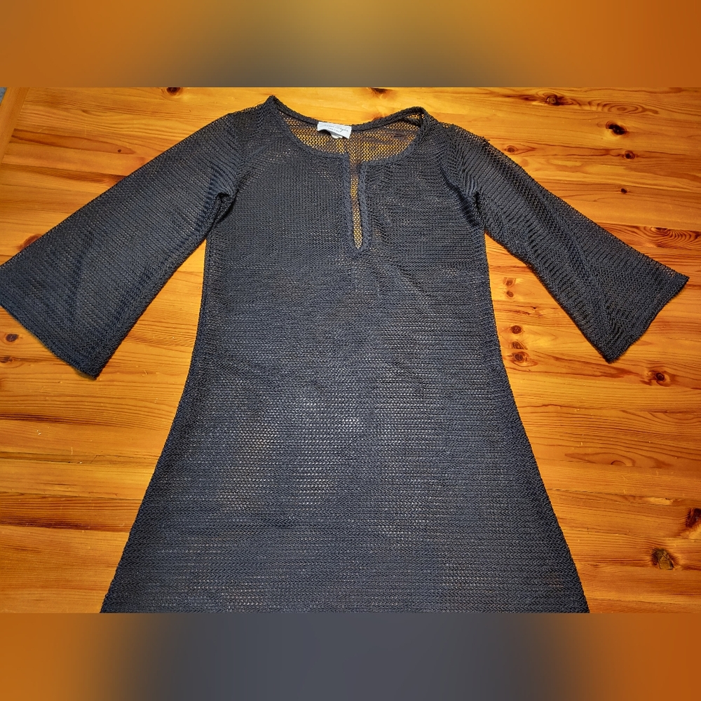 Jordan Taylor Black Mesh Swim Coverup